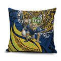 Personalised Parramatta Eels Pillow Cover Polynesian Tribal Art Style With Muscular Eel Mascot