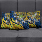 Personalised Parramatta Eels Pillow Cover Polynesian Tribal Art Style With Muscular Eel Mascot