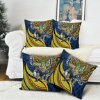 Personalised Parramatta Eels Pillow Cover Polynesian Tribal Art Style With Muscular Eel Mascot