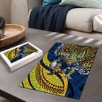 Personalised Parramatta Eels Puzzle Polynesian Tribal Art Style With Muscular Eel Mascot