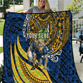 Personalised Parramatta Eels Quilt Polynesian Tribal Art Style With Muscular Eel Mascot