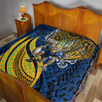 Personalised Parramatta Eels Quilt Polynesian Tribal Art Style With Muscular Eel Mascot