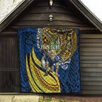 Personalised Parramatta Eels Quilt Polynesian Tribal Art Style With Muscular Eel Mascot