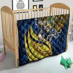 Personalised Parramatta Eels Quilt Polynesian Tribal Art Style With Muscular Eel Mascot