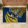 Personalised Parramatta Eels Rubber Doormat Polynesian Tribal Art Style With Muscular Eel Mascot