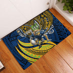 Personalised Parramatta Eels Rubber Doormat Polynesian Tribal Art Style With Muscular Eel Mascot