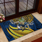 Personalised Parramatta Eels Rubber Doormat Polynesian Tribal Art Style With Muscular Eel Mascot
