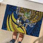 Personalised Parramatta Eels Rubber Doormat Polynesian Tribal Art Style With Muscular Eel Mascot