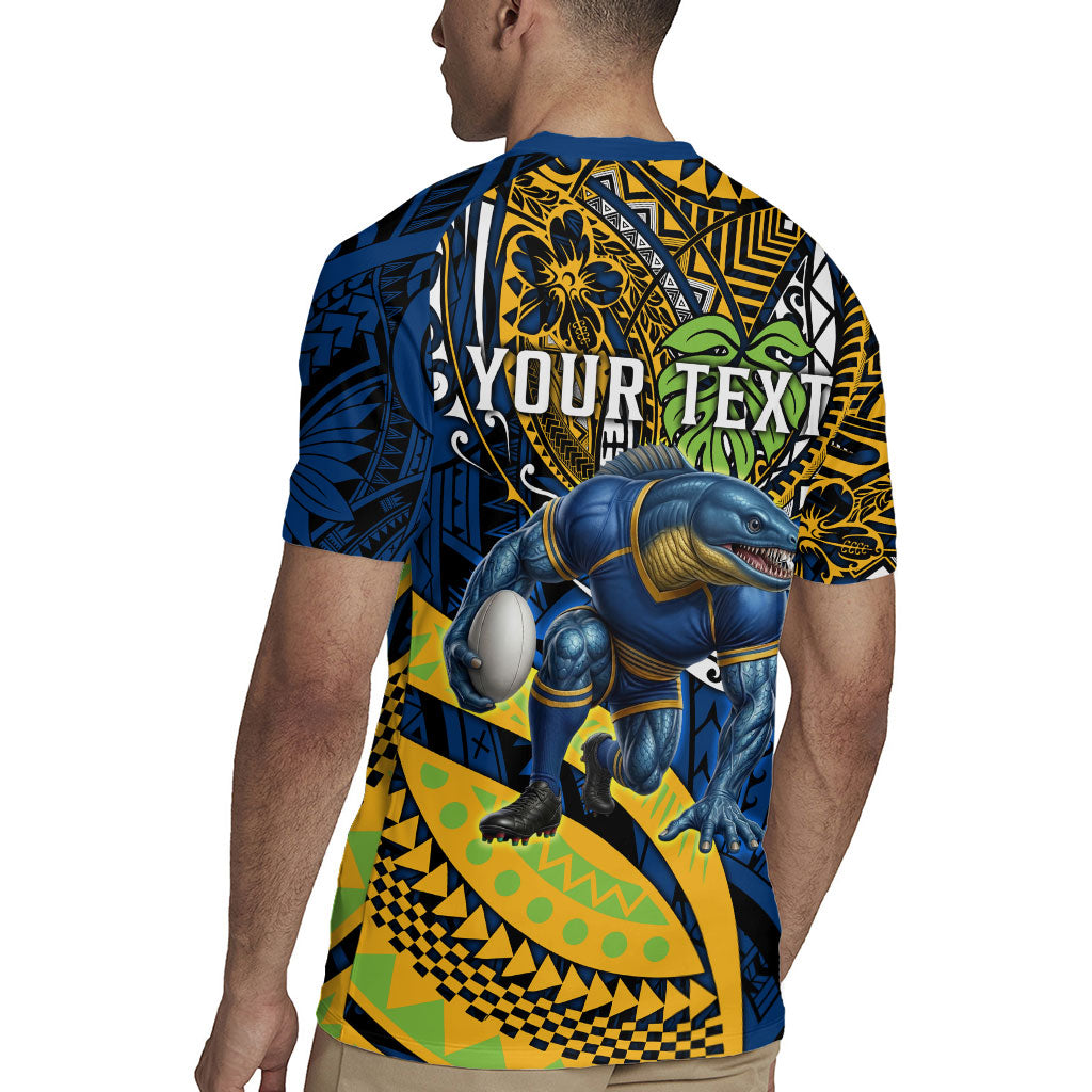 Personalised Parramatta Eels Rugby Jersey Polynesian Tribal Art Style With Muscular Eel Mascot