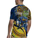 Personalised Parramatta Eels Rugby Jersey Polynesian Tribal Art Style With Muscular Eel Mascot