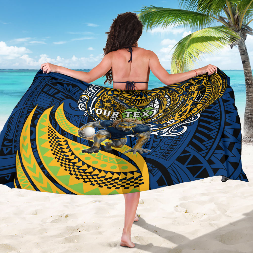 Personalised Parramatta Eels Sarong Polynesian Tribal Art Style With Muscular Eel Mascot