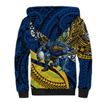 Personalised Parramatta Eels Sherpa Hoodie Polynesian Tribal Art Style With Muscular Eel Mascot