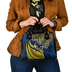 Personalised Parramatta Eels Shoulder Handbag Polynesian Tribal Art Style With Muscular Eel Mascot