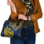 Personalised Parramatta Eels Shoulder Handbag Polynesian Tribal Art Style With Muscular Eel Mascot