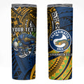 Personalised Parramatta Eels Skinny Tumbler Polynesian Tribal Art Style With Muscular Eel Mascot