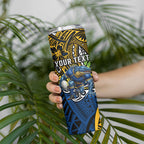 Personalised Parramatta Eels Skinny Tumbler Polynesian Tribal Art Style With Muscular Eel Mascot