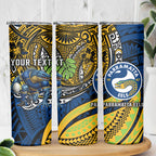 Personalised Parramatta Eels Skinny Tumbler Polynesian Tribal Art Style With Muscular Eel Mascot