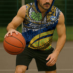 Personalised Parramatta Eels Sleeveless Zip Hoodie Polynesian Tribal Art Style With Muscular Eel Mascot
