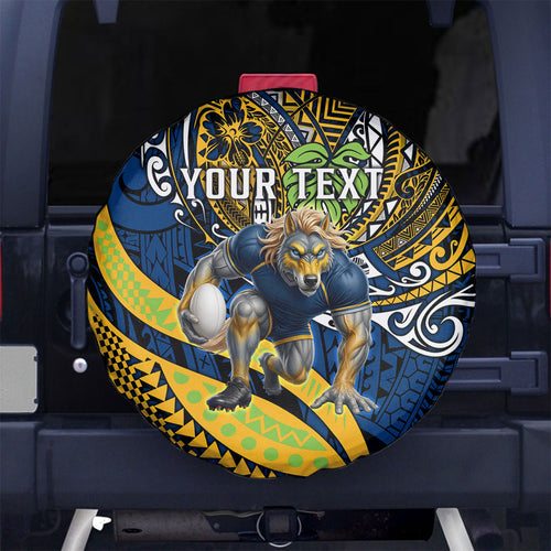 Personalised Parramatta Eels Spare Tire Cover Polynesian Tribal Art Style With Muscular Eel Mascot