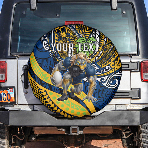 Personalised Parramatta Eels Spare Tire Cover Polynesian Tribal Art Style With Muscular Eel Mascot