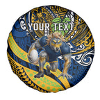 Personalised Parramatta Eels Spare Tire Cover Polynesian Tribal Art Style With Muscular Eel Mascot