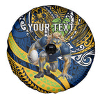 Personalised Parramatta Eels Spare Tire Cover Polynesian Tribal Art Style With Muscular Eel Mascot
