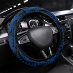 Parramatta Eels Steering Wheel Cover Polynesian Tribal Art Style With Muscular Eel Mascot