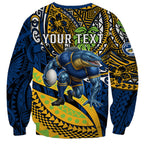 Personalised Parramatta Eels Sweatshirt Polynesian Tribal Art Style With Muscular Eel Mascot