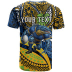 Personalised Parramatta Eels T Shirt Polynesian Tribal Art Style With Muscular Eel Mascot