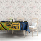 Personalised Parramatta Eels Tablecloth Polynesian Tribal Art Style With Muscular Eel Mascot