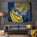Personalised Parramatta Eels Tapestry Polynesian Tribal Art Style With Muscular Eel Mascot