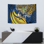 Personalised Parramatta Eels Tapestry Polynesian Tribal Art Style With Muscular Eel Mascot