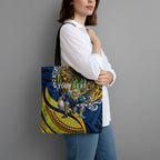 Personalised Parramatta Eels Tote Bag Polynesian Tribal Art Style With Muscular Eel Mascot