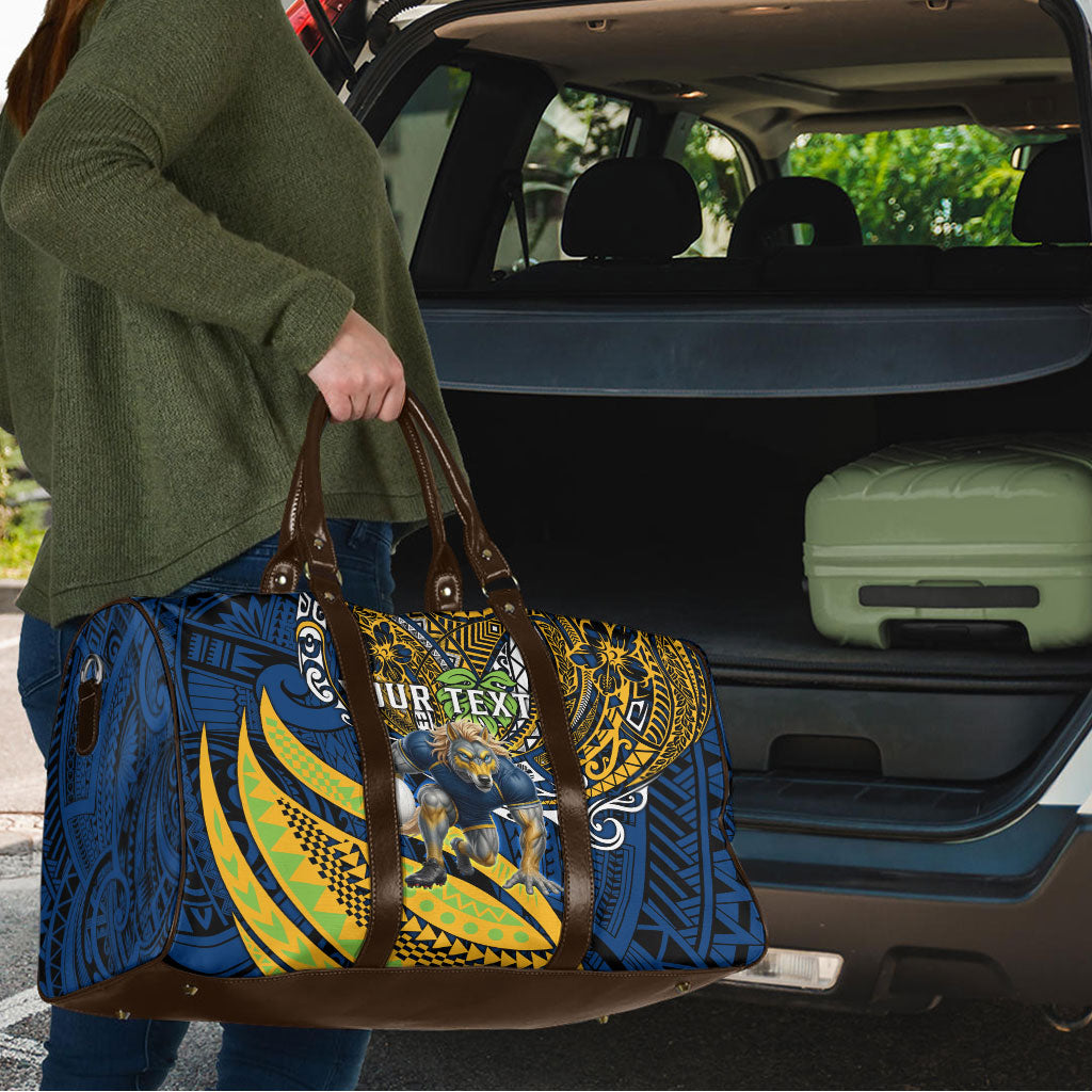 Personalised Parramatta Eels Travel Bag Polynesian Tribal Art Style With Muscular Eel Mascot