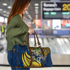 Personalised Parramatta Eels Travel Bag Polynesian Tribal Art Style With Muscular Eel Mascot