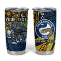 Personalised Parramatta Eels Tumbler Cup Polynesian Tribal Art Style With Muscular Eel Mascot