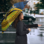 Personalised Parramatta Eels Umbrella Polynesian Tribal Art Style With Muscular Eel Mascot