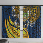 Personalised Parramatta Eels Window Curtain Polynesian Tribal Art Style With Muscular Eel Mascot