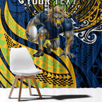 Personalised Parramatta Eels Window Curtain Polynesian Tribal Art Style With Muscular Eel Mascot