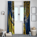Personalised Parramatta Eels Window Curtain Polynesian Tribal Art Style With Muscular Eel Mascot