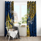 Personalised Parramatta Eels Window Curtain Polynesian Tribal Art Style With Muscular Eel Mascot