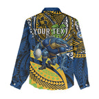 Personalised Parramatta Eels Women Casual Shirt Polynesian Tribal Art Style With Muscular Eel Mascot