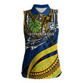 Personalised Parramatta Eels Women Sleeveless Polo Shirt Polynesian Tribal Art Style With Muscular Eel Mascot