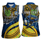 Personalised Parramatta Eels Women Sleeveless Polo Shirt Polynesian Tribal Art Style With Muscular Eel Mascot