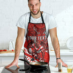 Personalised St George Illawarra Dragons Apron Polynesian Tribal Art Style With Fierce Red Dragon Mascot
