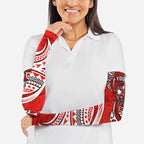 Personalised St George Illawarra Dragons Arm Sleeves Polynesian Tribal Art Style With Fierce Red Dragon Mascot