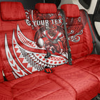 Personalised St George Illawarra Dragons Back Car Seat Cover Polynesian Tribal Art Style With Fierce Red Dragon Mascot