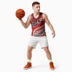 Personalised St George Illawarra Dragons Basketball Jersey Polynesian Tribal Art Style With Fierce Red Dragon Mascot