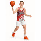 Personalised St George Illawarra Dragons Basketball Jersey Polynesian Tribal Art Style With Fierce Red Dragon Mascot