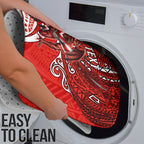 Personalised St George Illawarra Dragons Bathroom Set Polynesian Tribal Art Style With Fierce Red Dragon Mascot